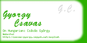 gyorgy csavas business card