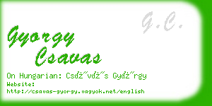 gyorgy csavas business card